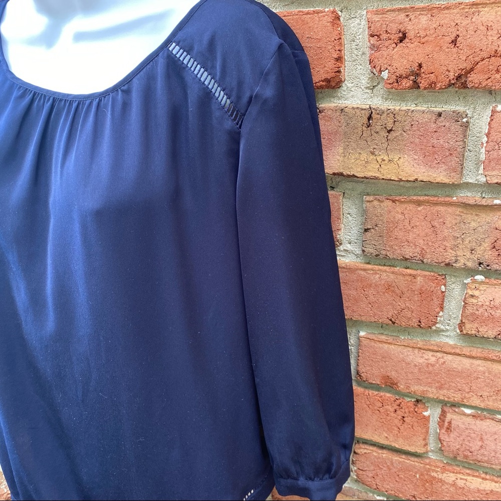 J. Crew Navy Blue Basic Blouse Small - image 4